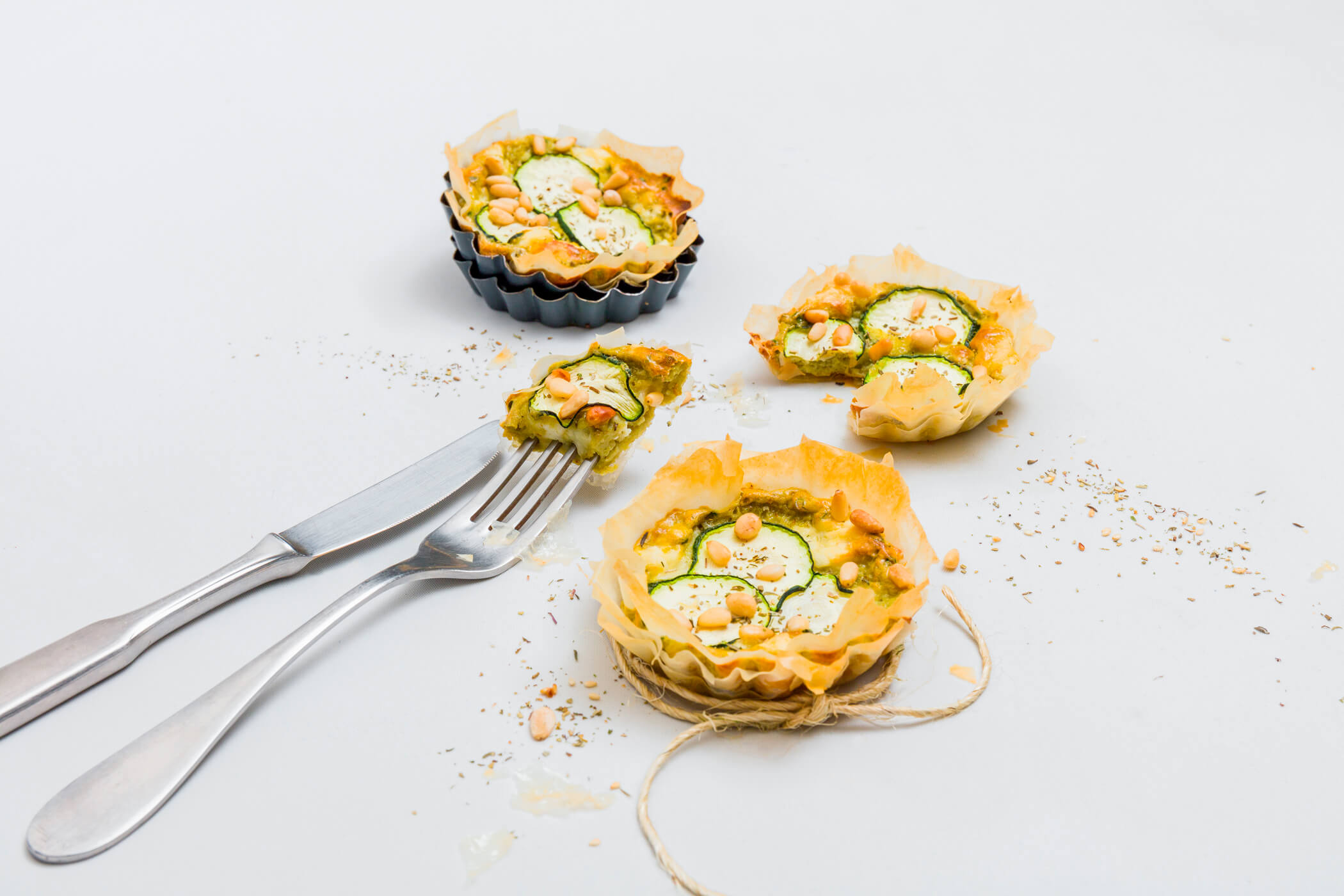 Image Tartelettes courgette chèvre basilic